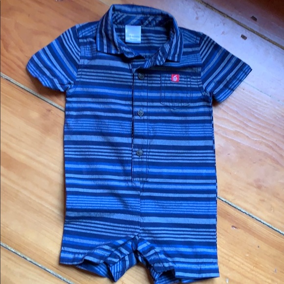 SALE 3/$24 Gymboree Blue Button Down Romper - Picture 1 of 4